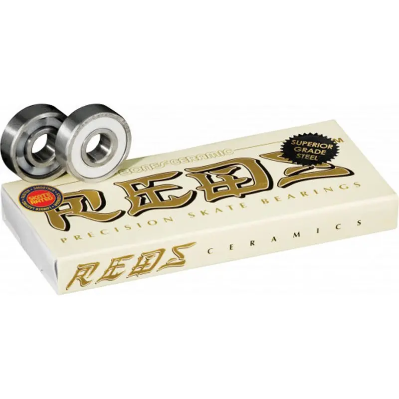 Bones Ceramic Reds Skateboard Bearings (8 Pack) 1