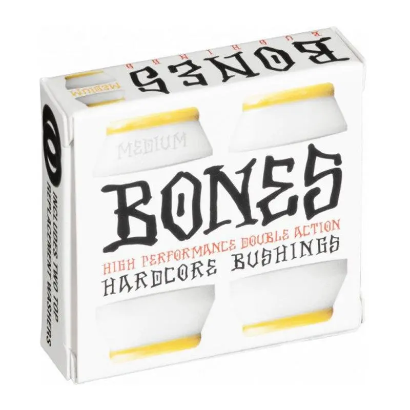 Bones (Medium) Yellow/White Skateboard Truck Bushing  Set Of 2 1