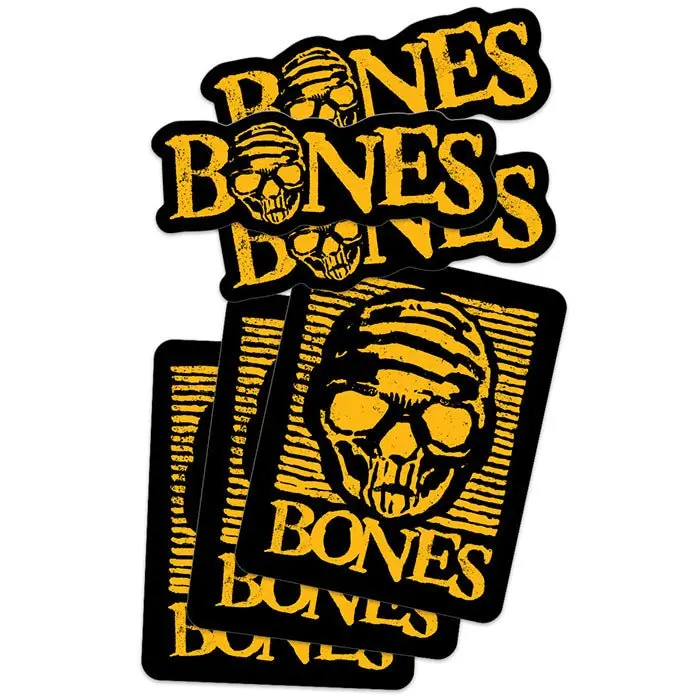 Bones Wheels Black & Gold Stickers (Single) 1