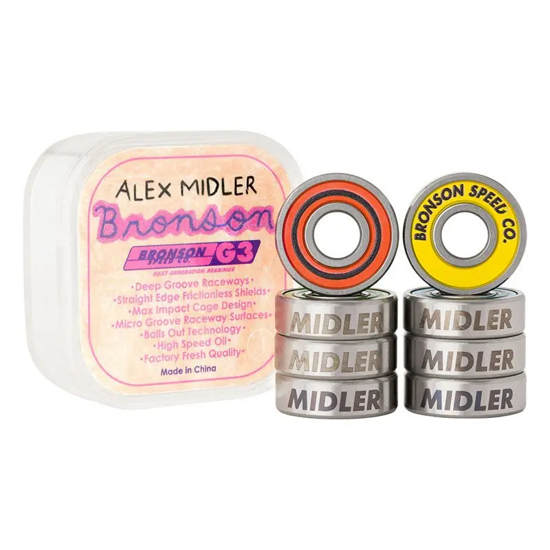 Bronson Speed Co. Alex Midler Pro G3 Skateboard Bearings (8 Pack) 1