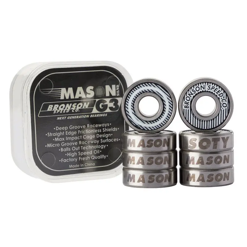 Bronson Speed Co. Mason Silva Pro G3 Skateboard Bearings (8 Pack) 1