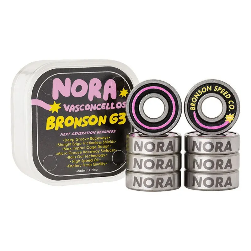 Bronson Speed Co. Nora Vasconcellos Pro G3 Skateboard Bearings (8 Pack) 1