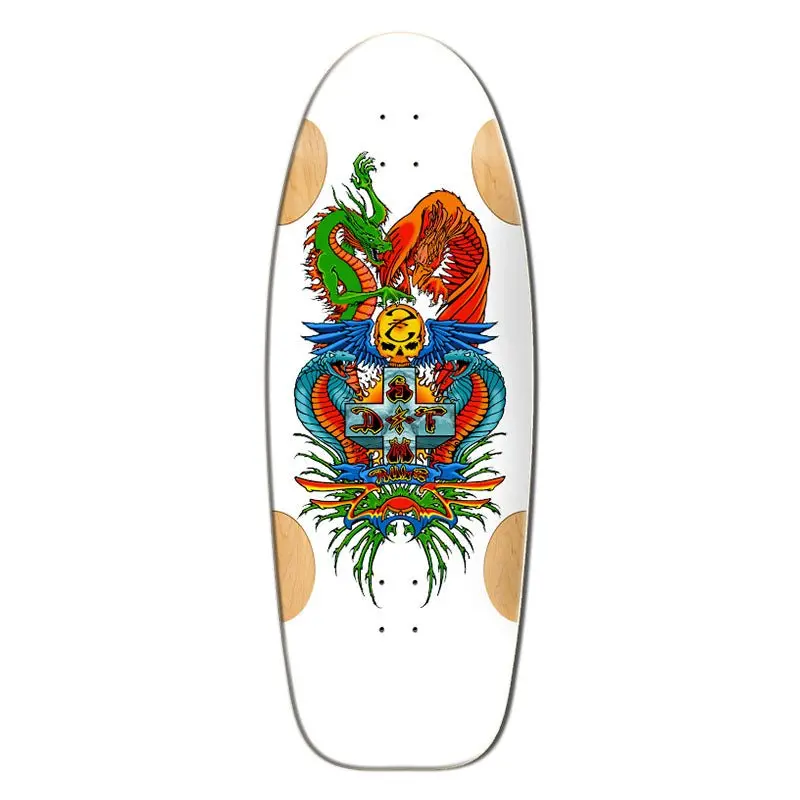 Bull Dog Designs Dragon  White Formica 33"X 11.875"X Wb 18.5" Skateboard Deck 1