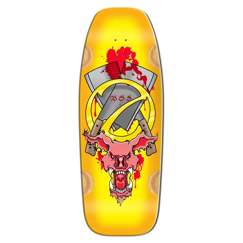 Bull Dog Skates 12" X 33" Evil Pig Yellow Skateboard Deck 1