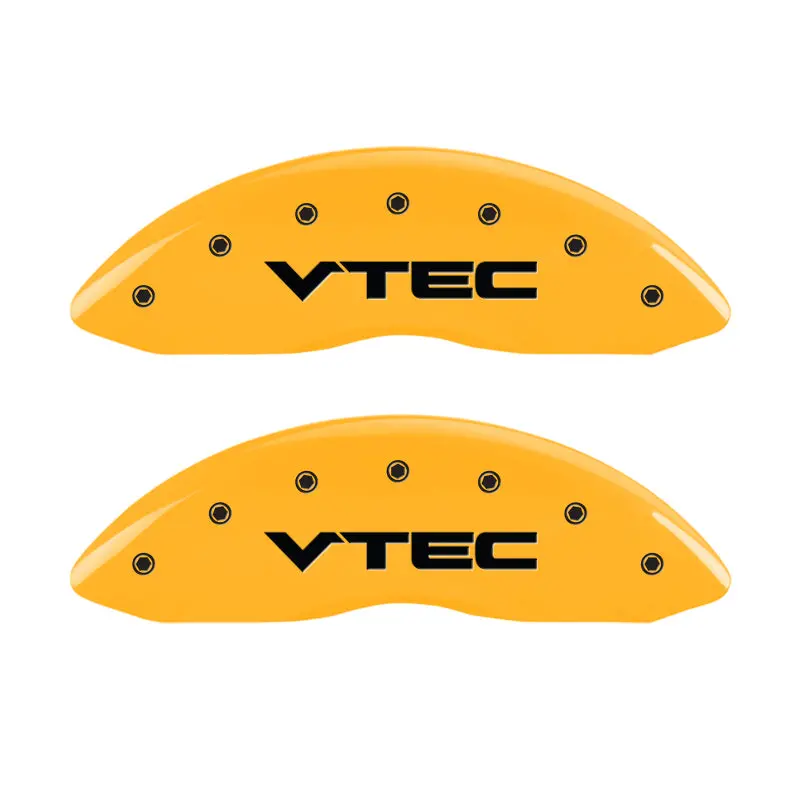 Mgp 4 Caliper Covers Engraved Front & Rear Vtech Yellow Finish Black Ch 1