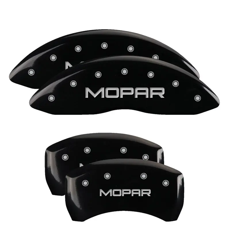 Mgp Engraved Caliper Covers For 2017 Chrysler Pacifica – Front & Rear, Black W/ Silver Accent 1