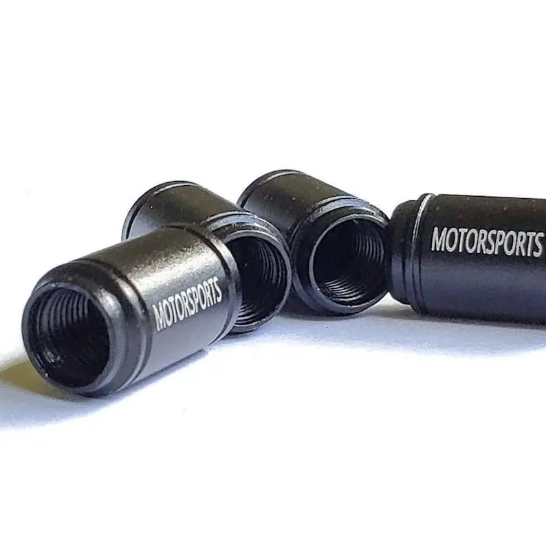 Collision Emoji Tire Valve Stem Caps - Black Aluminum - Set Of Four 2