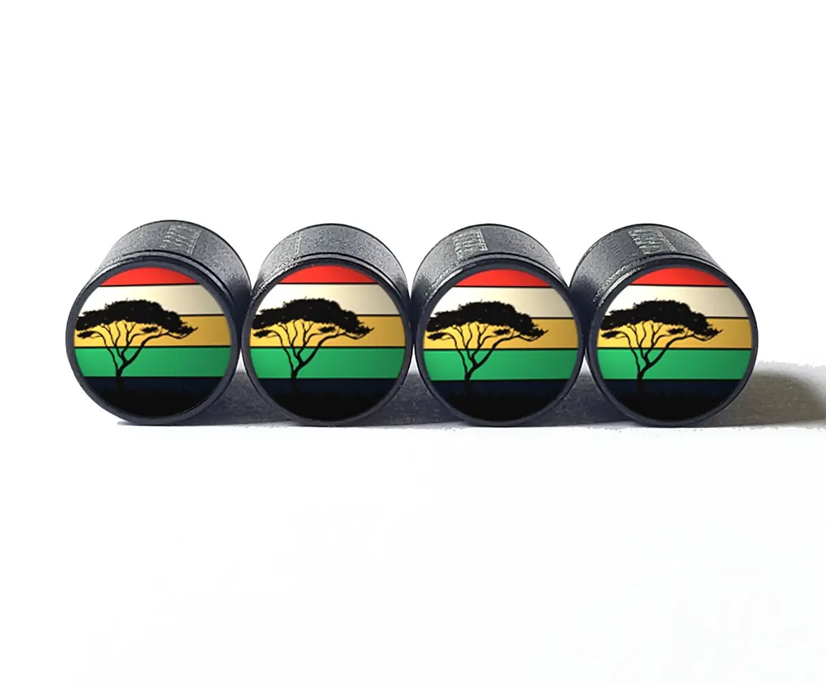 Colorful Tree Silhouette (Style 2) Tire Valve Caps - Aluminum - Set Of 4 1