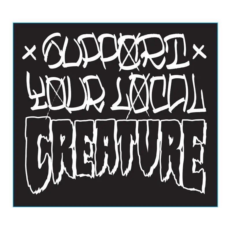 Creature 5"X 4.5" Support Skateboard Sticker 1