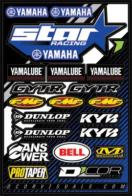 D'cor Visuals - Team Star Racing Yamaha Decal Sticker Sheet 1
