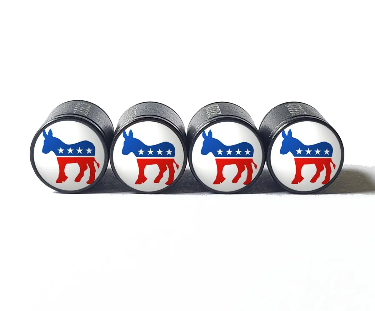 Democratic Party Dnc Tire Valve Stem Caps - Black Aluminum - Set Of Four 1