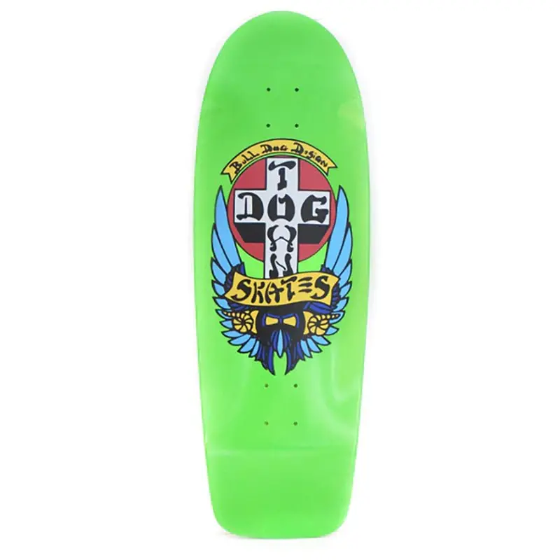 Dogtown 10" X 30" Og Bull Dog 70S Lime Green Classic Skateboard Deck 1