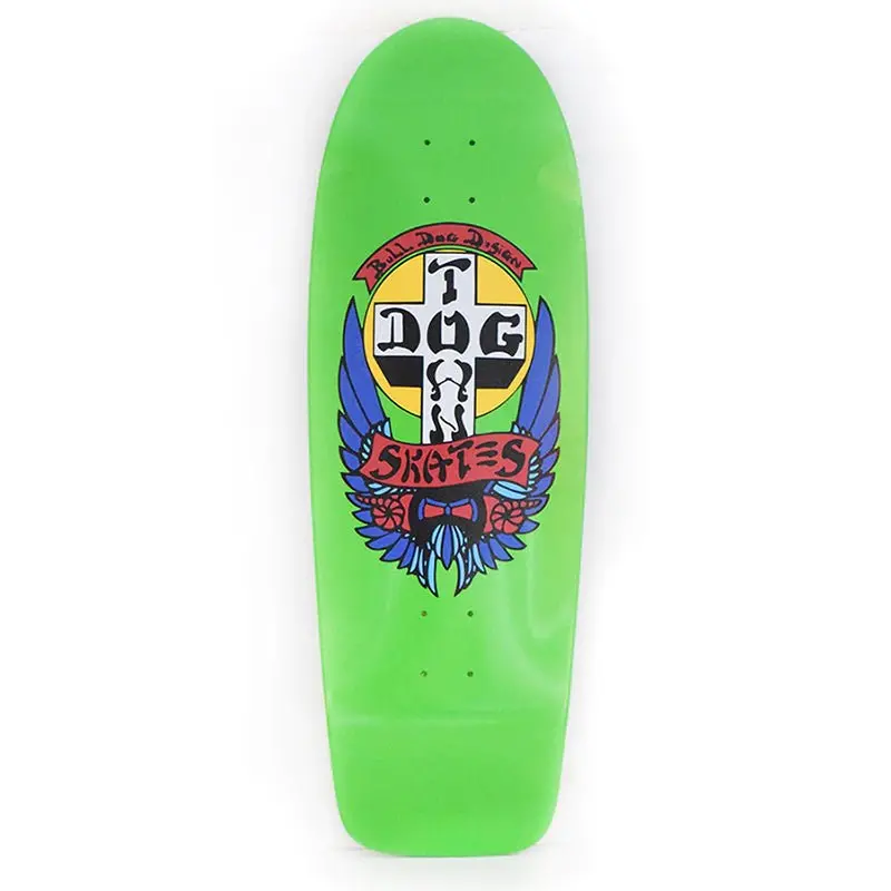 Dogtown 10" X 30.575" Og Bull Dog 70S Rider Lime Green (Modern Concave) Skateboard Deck 1