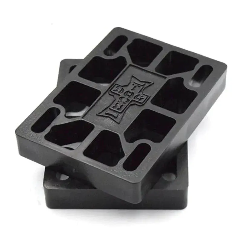 Dogtown 1/2" Black Hard Skateboard Riser Pads 2Pk 1