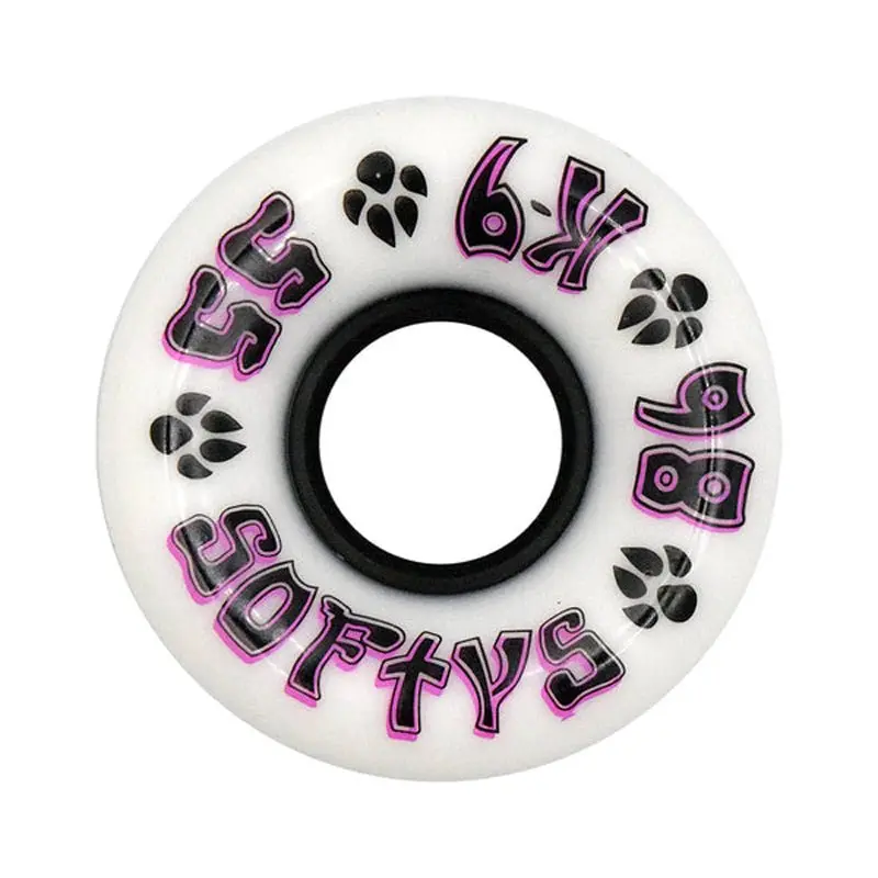 Dogtown 55Mm X 86A K-9 Softys White Skateboard Wheels 4Pk 1