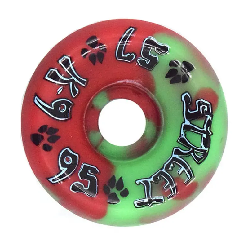 Dogtown 57Mm X 95A K-9 80S Street Red / Green Swirl Skateboard Wheels 4Pk 1