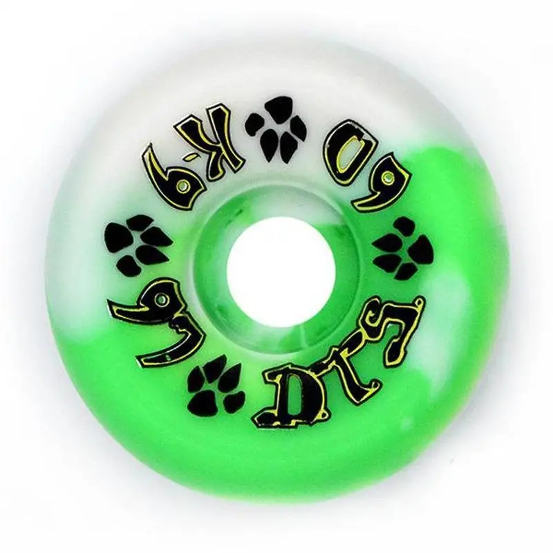 Dogtown 60Mm X 97A K-9 80'S Neon Green/White Swirl Skateboard Wheels 4Pk 1