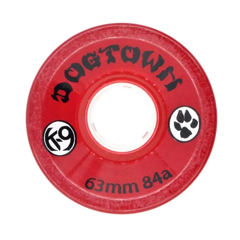 Dogtown 63Mm X 84A K-9 Cruiser Clear Red Skateboard Wheels 4Pk 1