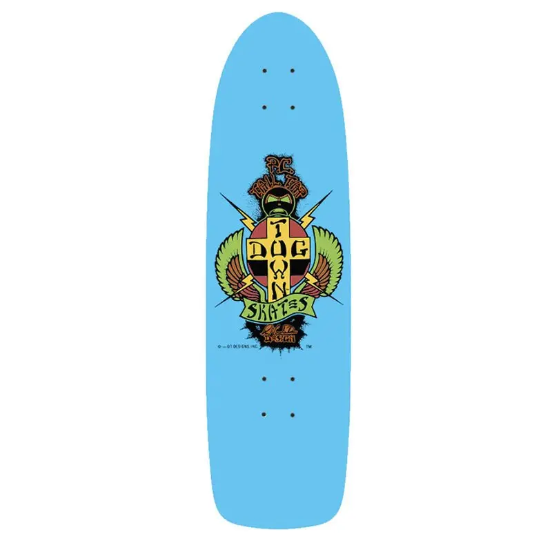 Dogtown 8.375" X 30.575" Og Pc Tail Tap 70S Rider Sky Blue (Modern Concave) Skateboard Deck 1