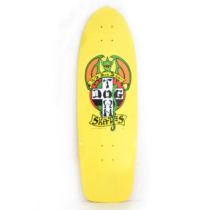 Dogtown 9" X 30" Og Red Dog 70S Classic Bright Yellow Skateboard Deck 1