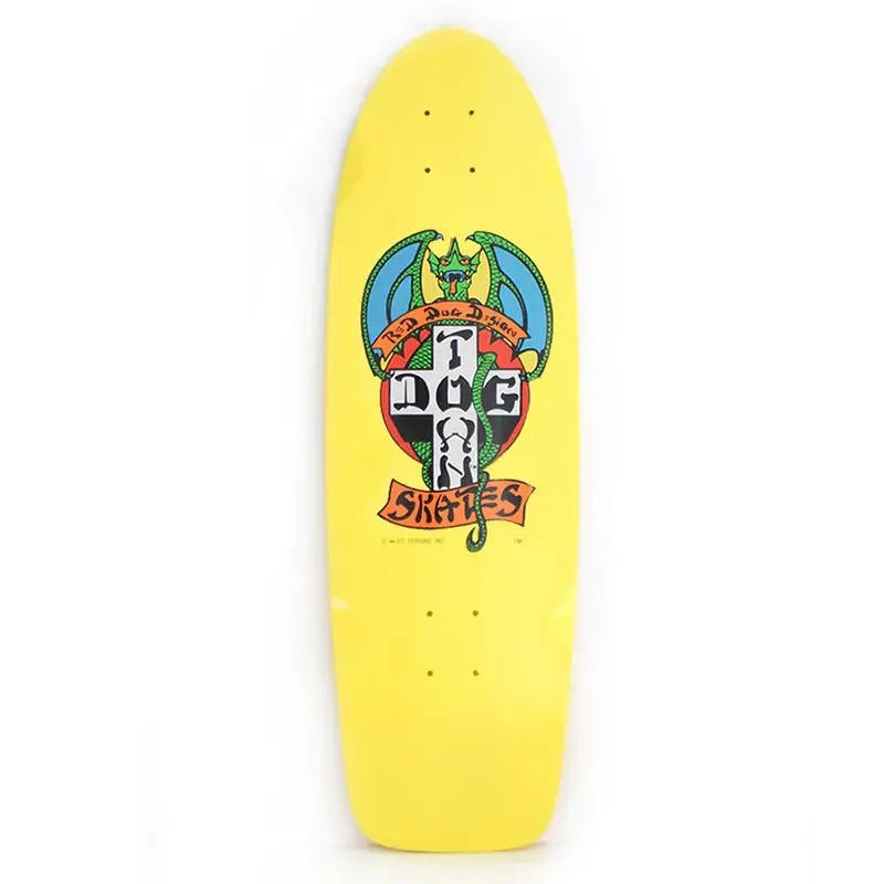 Dogtown 9" X 30.575" Og Red Dog 70S Rider Bright Yellow (Modern Concave) Skateboard Deck 1