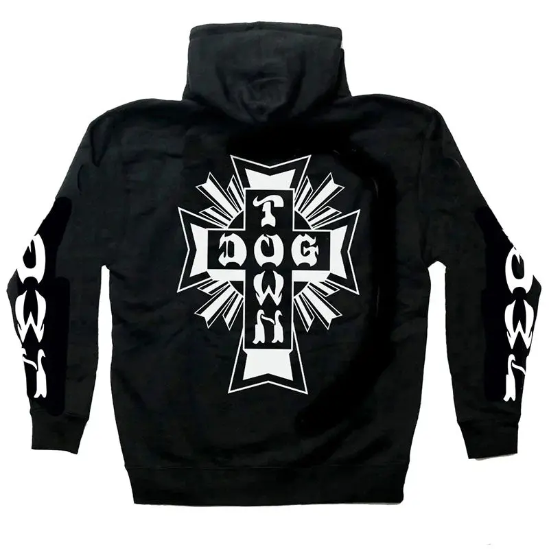 Dogtown Cross Logo Pullover Hooded Sweatshirt W/ Sleeve Print 1
