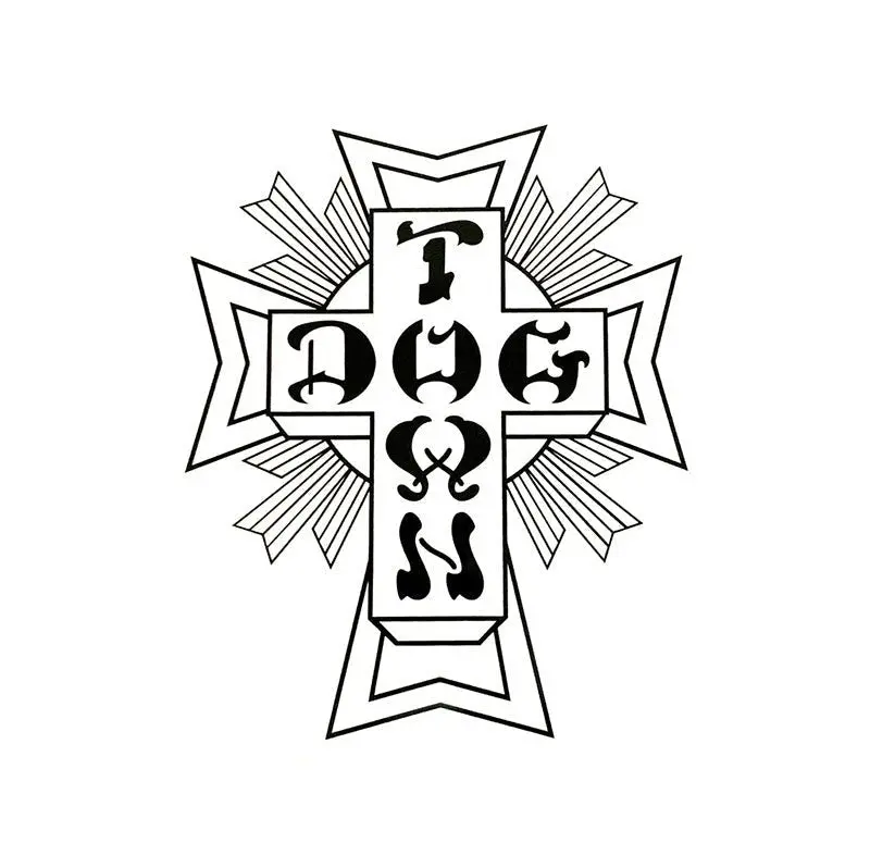 Dogtown Skateboards 12" Black/White Cross Logo Sticker 1