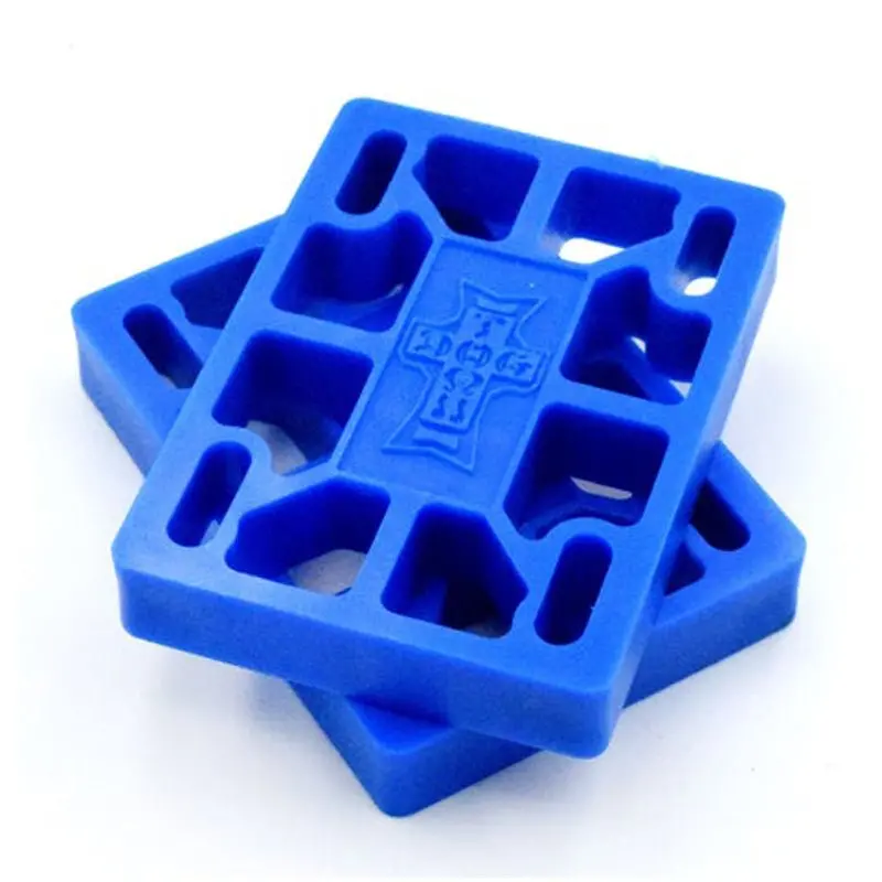 Dogtown Skateboards 1/2" Hard Riser Pads Blue 2Pk 1