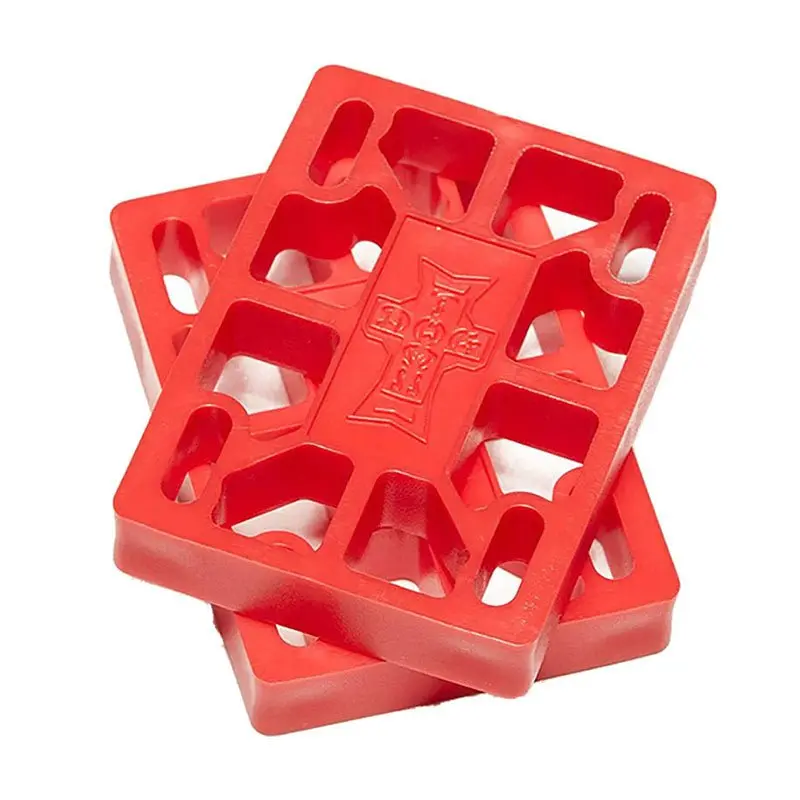 Dogtown Skateboards 1/2" Hard Riser Pads Red 2Pk 1