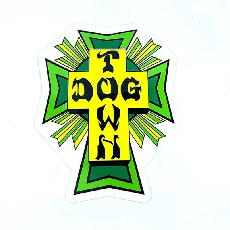 Dogtown Skateboards 4" Green Cross Logo Sticker 1