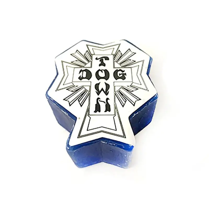 Dogtown Skateboards 3" Cross Logo Blue Curb Wax 1
