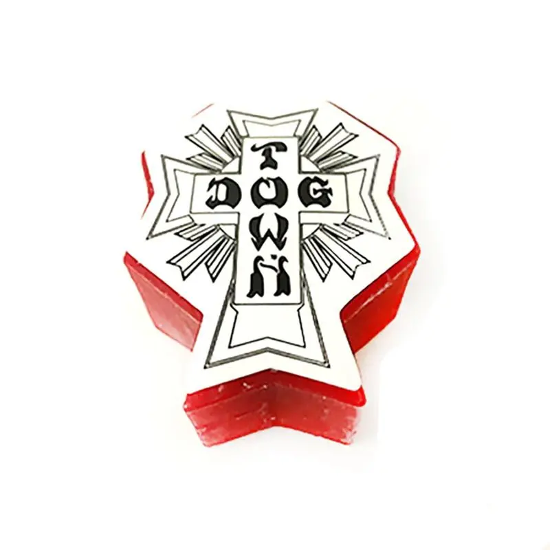 Dogtown Skateboards 3" Cross Logo Red Curb Wax 1