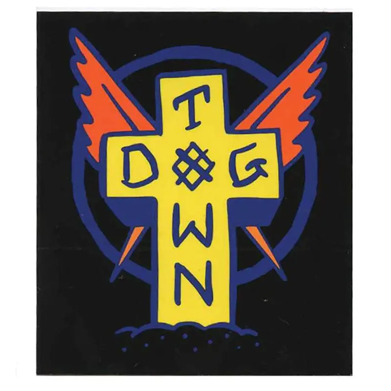 Dogtown Skateboards 3.25" X 3.75" Black Scratch Cross Sticker 1