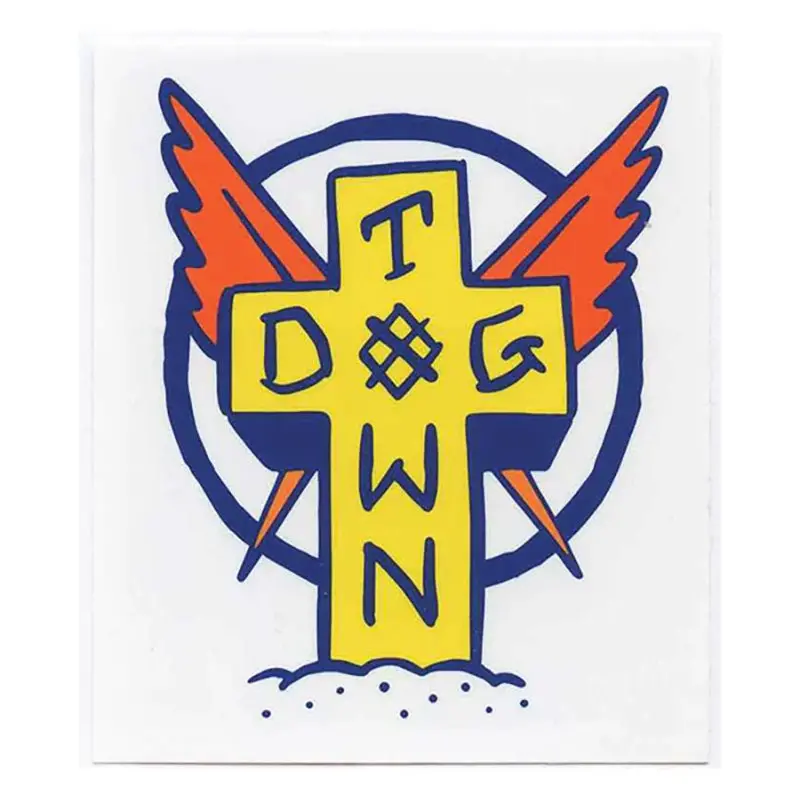 Dogtown Skateboards 3.25" X 3.75" White Scratch Cross Sticker 1