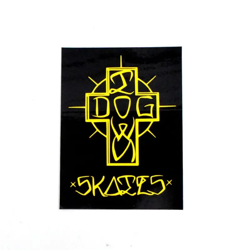 Dogtown Skateboards 4" Tall Black/Yellow Ese Cross Sticker 1