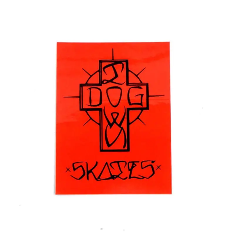 Dogtown Skateboards 4" Tall Red/Black Ese Cross Sticker 1
