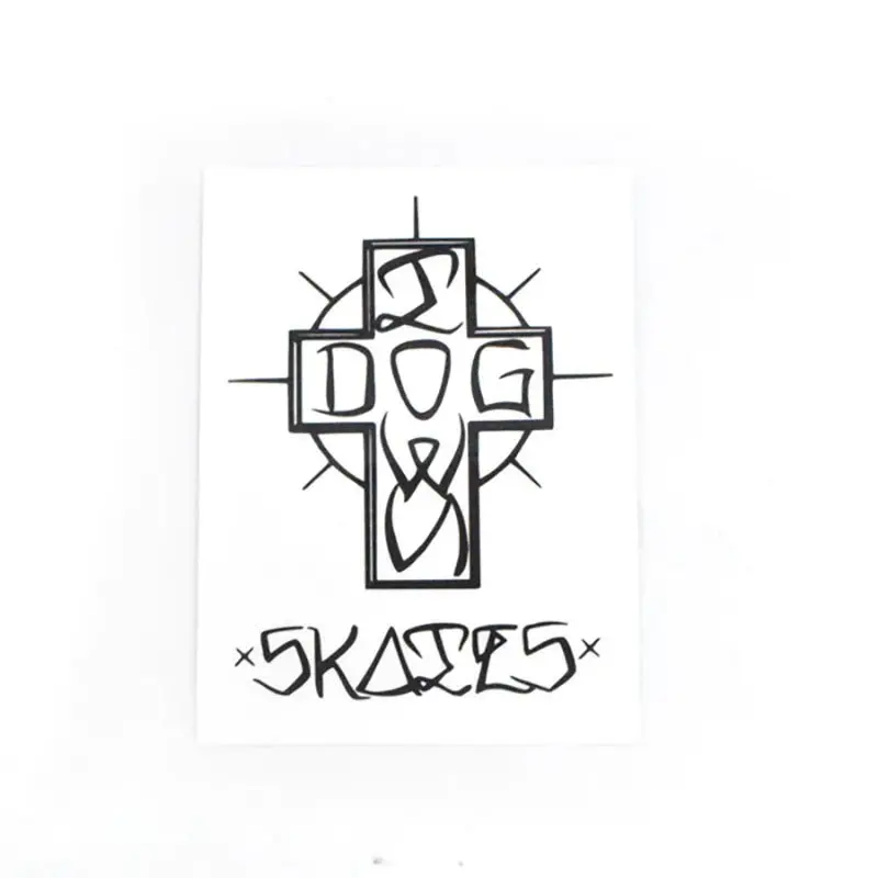 Dogtown Skateboards 4" Tall White/Black Ese Cross Sticker 1