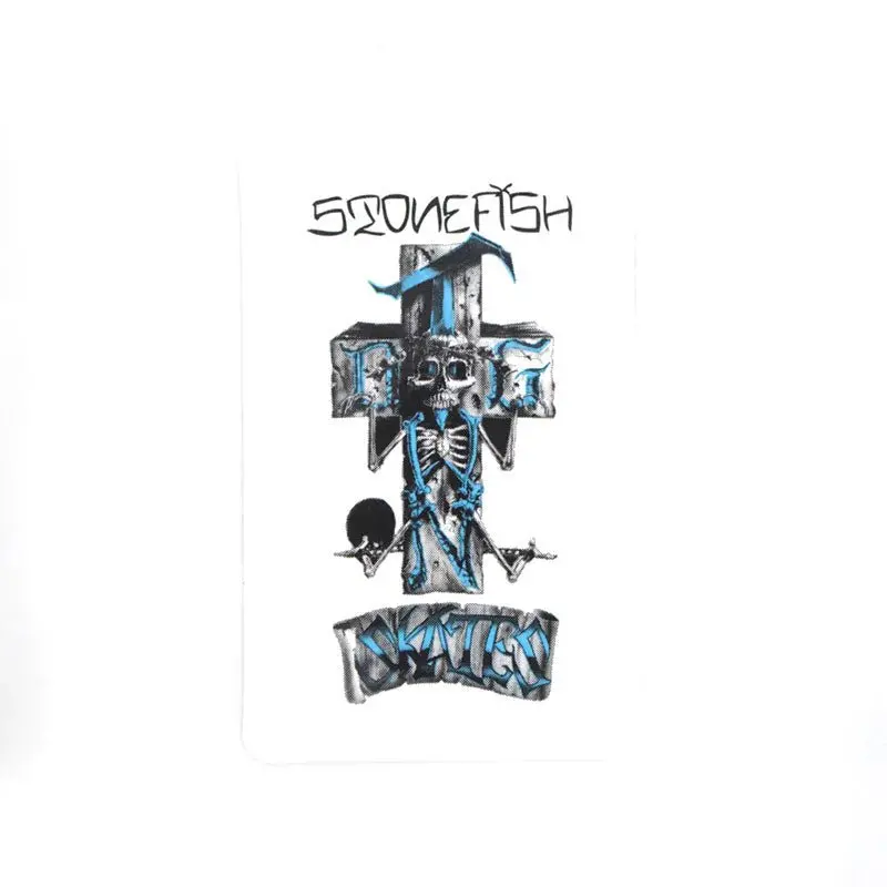 Dogtown Skateboards 4" Tall White/Blue Stonefish Sticker 1