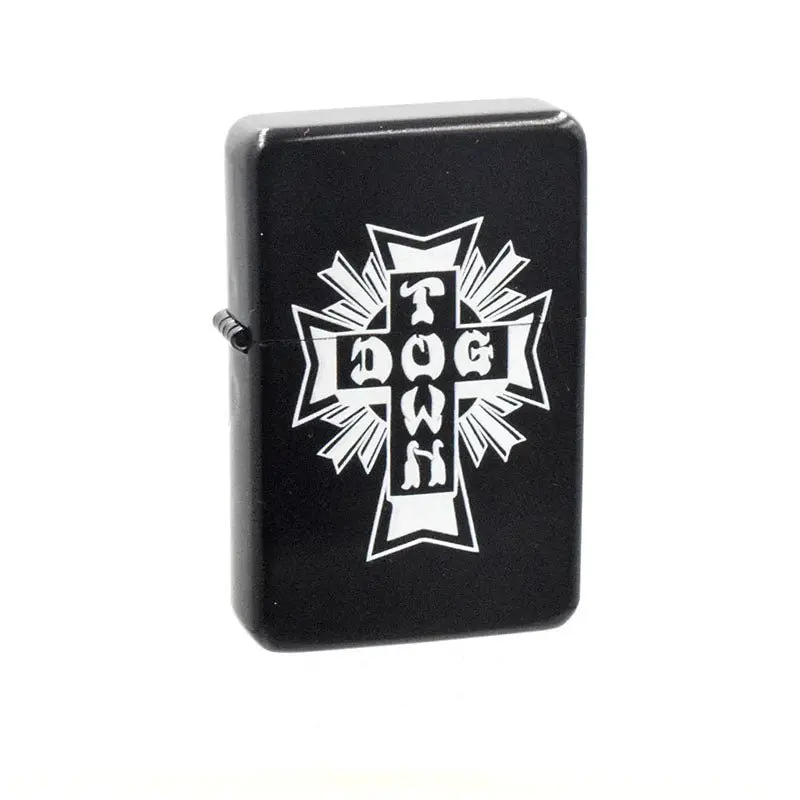 Dogtown Skateboards Cross Logo Flip Top Metal Black/White Lighter 1