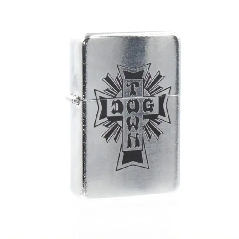 Dogtown Skateboards Cross Logo Flip Top Metal Silver/Black Lighter 1