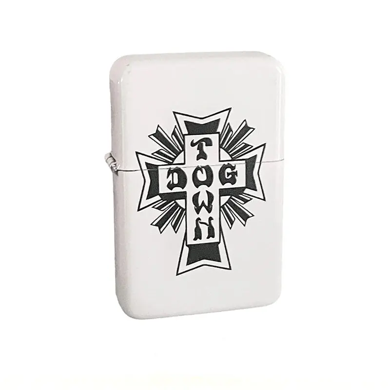 Dogtown Skateboards Cross Logo Flip Top Metal White/Black Lighter 1
