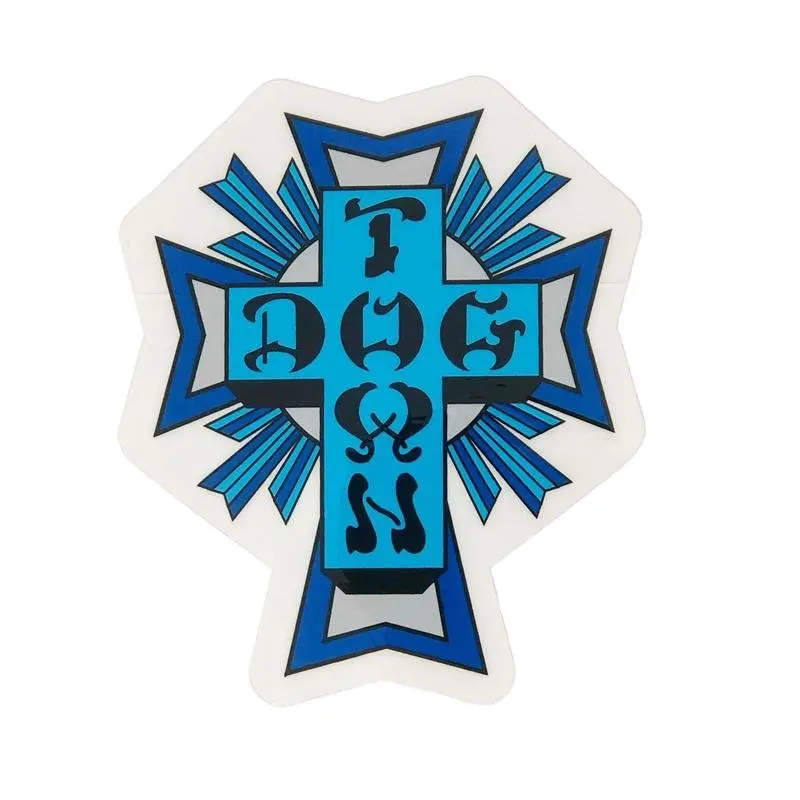 Dogtown Skateboards Sticker Cross Logo Blue 4” Tall 1