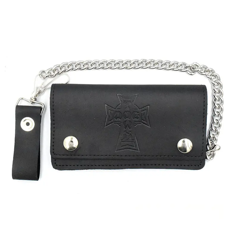 Dogtown Skateboards Vintage Cross Large Leather Chain Wallet 1