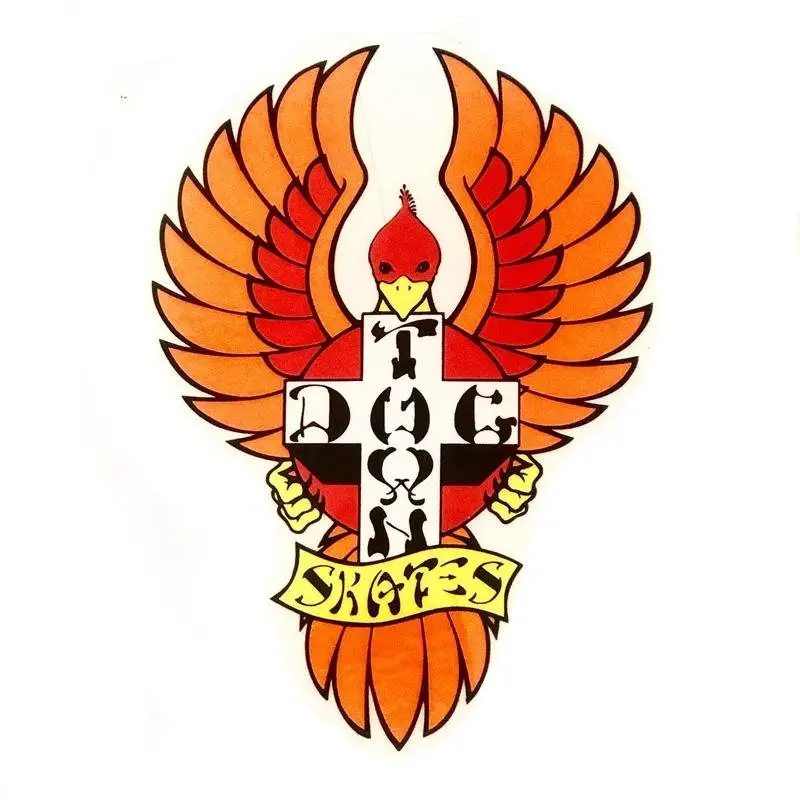 Dogtown Sticker  4” Tall Orange/Red 1