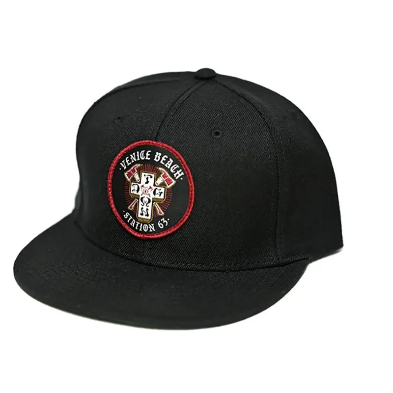 Dogtown X Venice Fire Dept Black Snapback Patch Hat 1