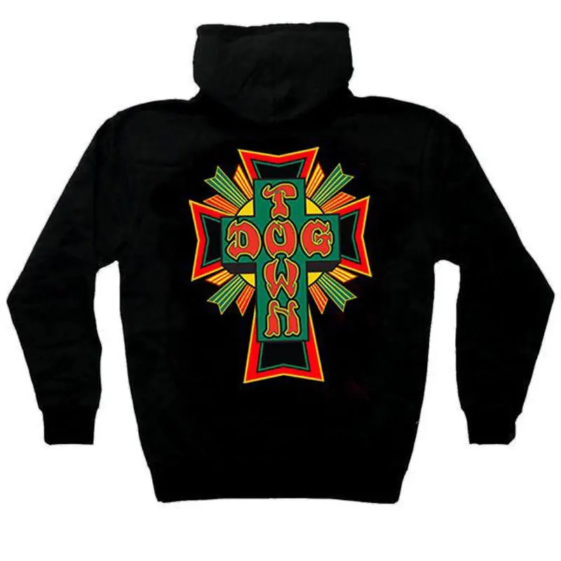 Dogtown Zip Up Sweatshirt Cross Logo Rasta Hoodies 1