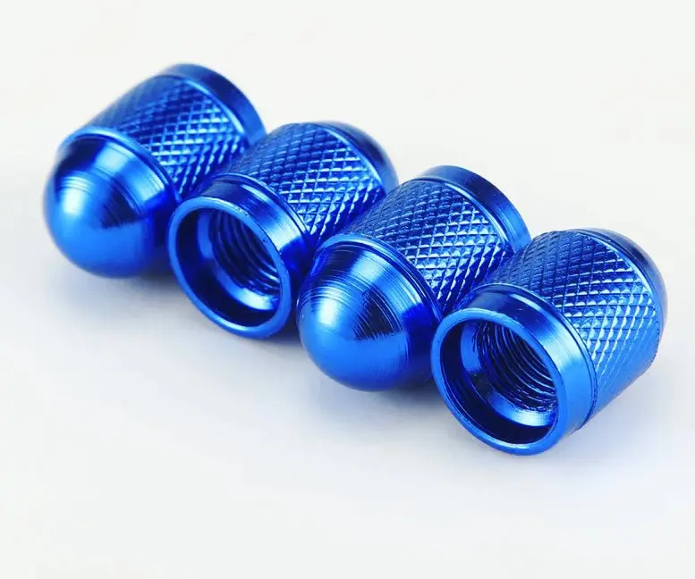 Dome Aluminum Tire Valve Caps - Set Of Four - Universal, Fits All Vehicles 3