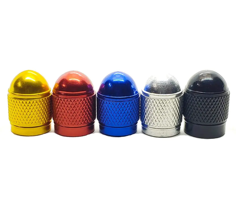 Dome Aluminum Tire Valve Caps - Set Of Four - Universal, Fits All Vehicles 2