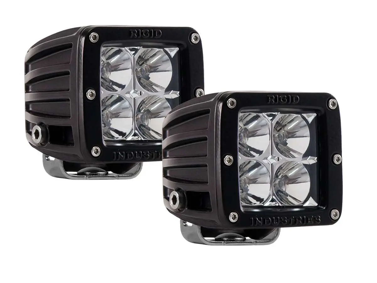 Rigid D-Series Pro White Flood Led Pair 1