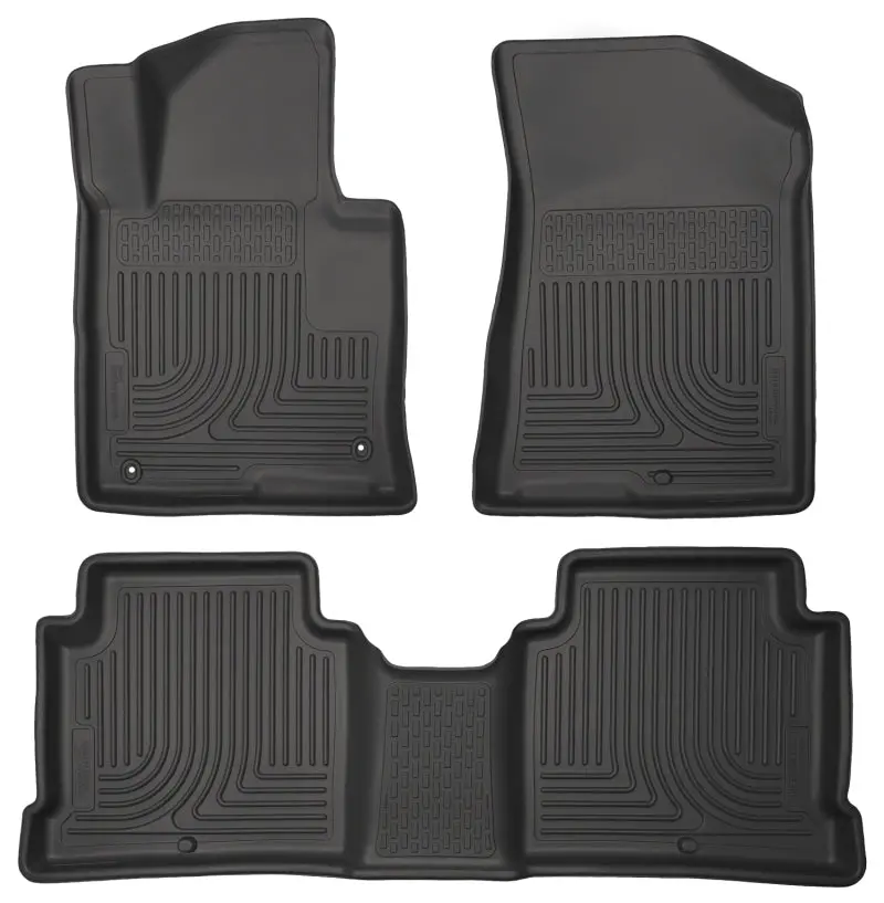 Husky Liners Weatherbeater Floor Mats – Black, Custom-Fit For 2015 Hyundai Sonata (Front + Second Row) 1